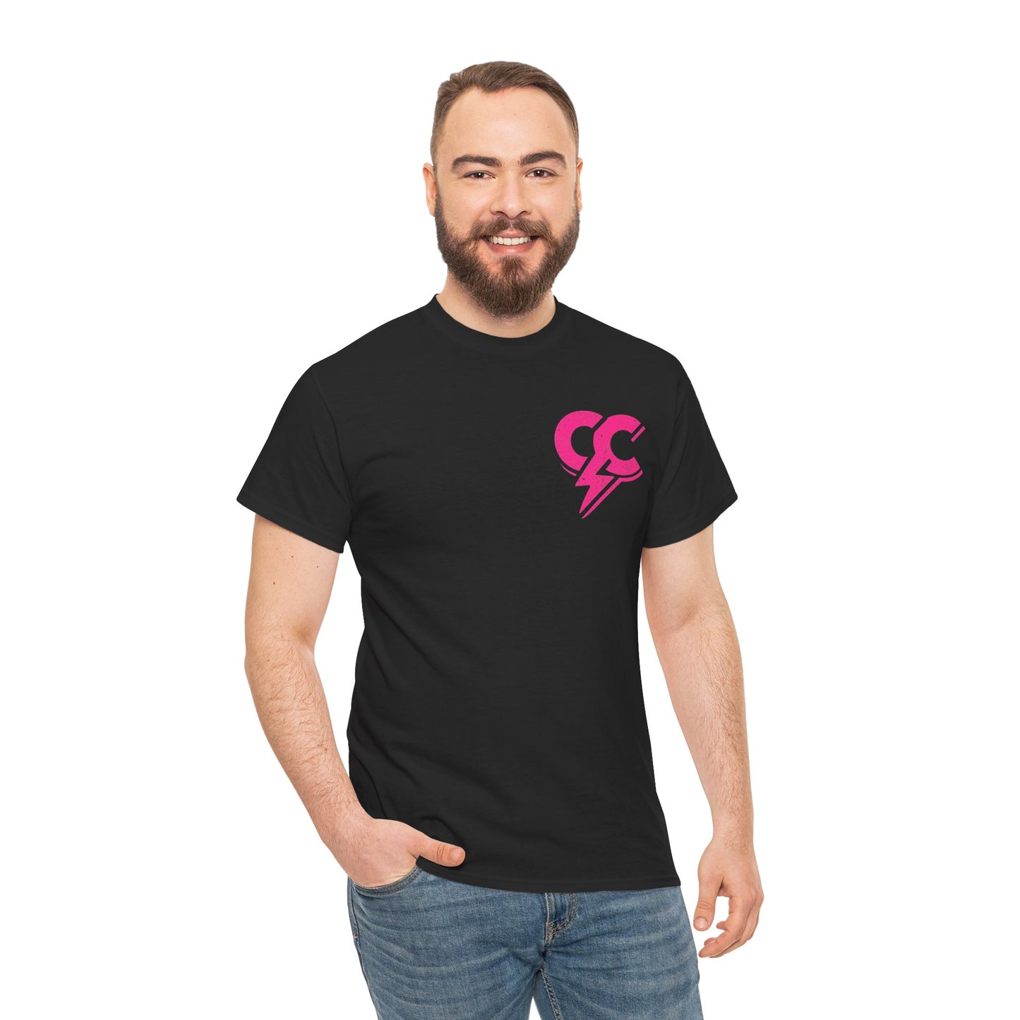 Cloud Culture Graphic Tee — Pink Lightning Cloud Logo T-Shirt