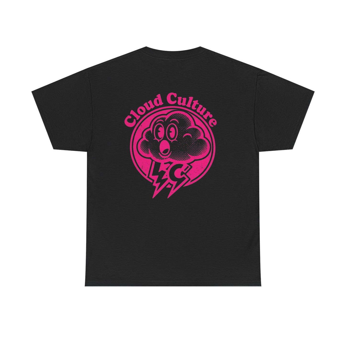 Cloud Culture Graphic Tee — Pink Lightning Cloud Logo T-Shirt
