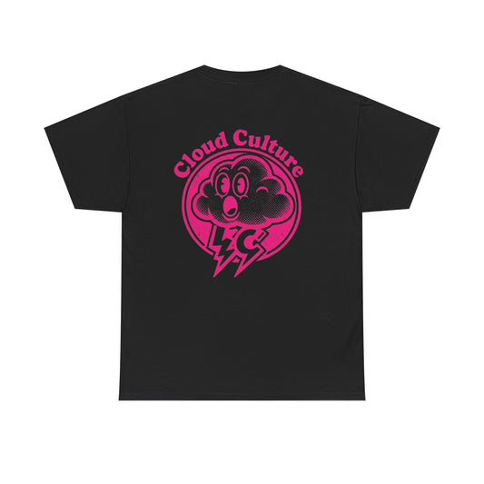 Cloud Culture Graphic Tee — Pink Lightning Cloud Logo T-Shirt
