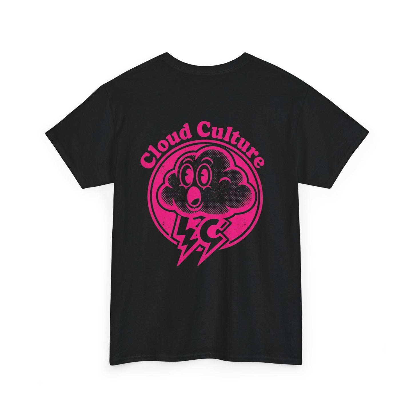 Cloud Culture Graphic Tee — Pink Lightning Cloud Logo T-Shirt