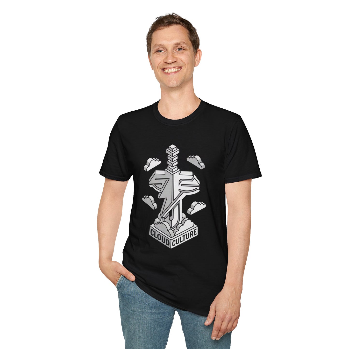 Fear Not T-Shirt — Cloud Culture Sword Logo Christian Graphic Tee (Isaiah 41:10)