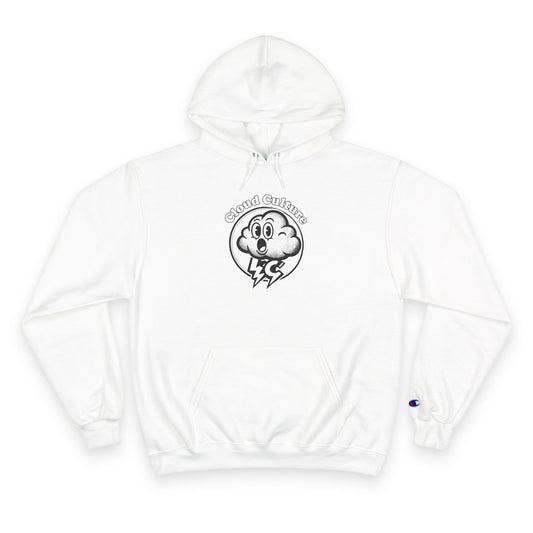 Champion Hoodie — Philippians 4:13 Christian Hoodie with Faith Cloud Graphic