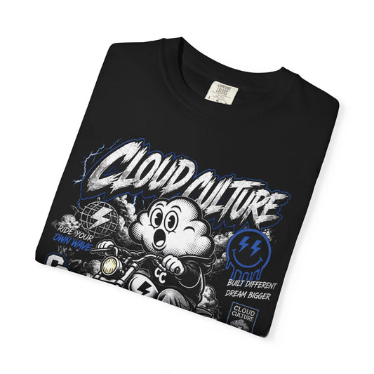 Cloud Culture Motorcycle Graphic Tee — Retro Cartoon Biker T-Shirt