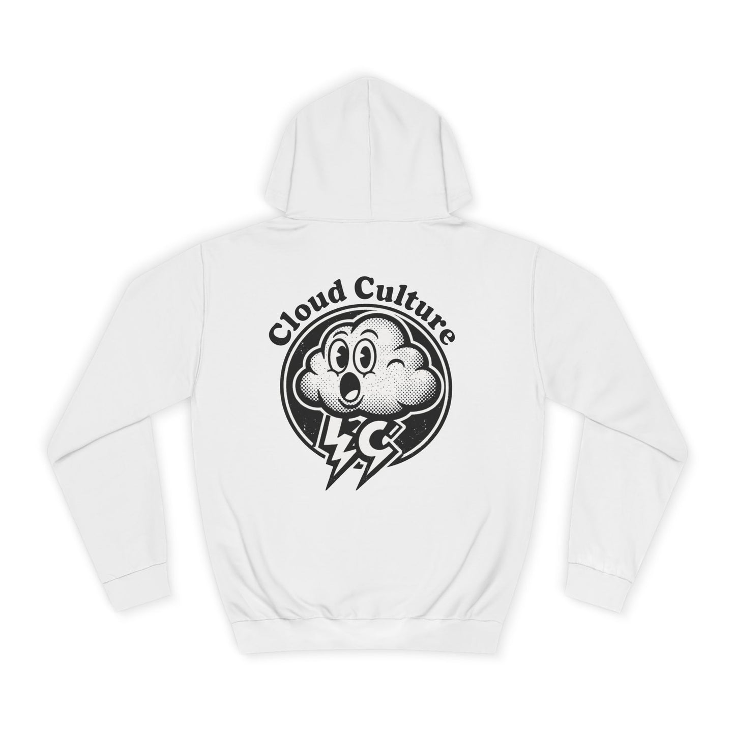 Cloud Culture Hoodie — Vintage Cloud Mascot Pullover with 'Cloud Culture' Back Logo