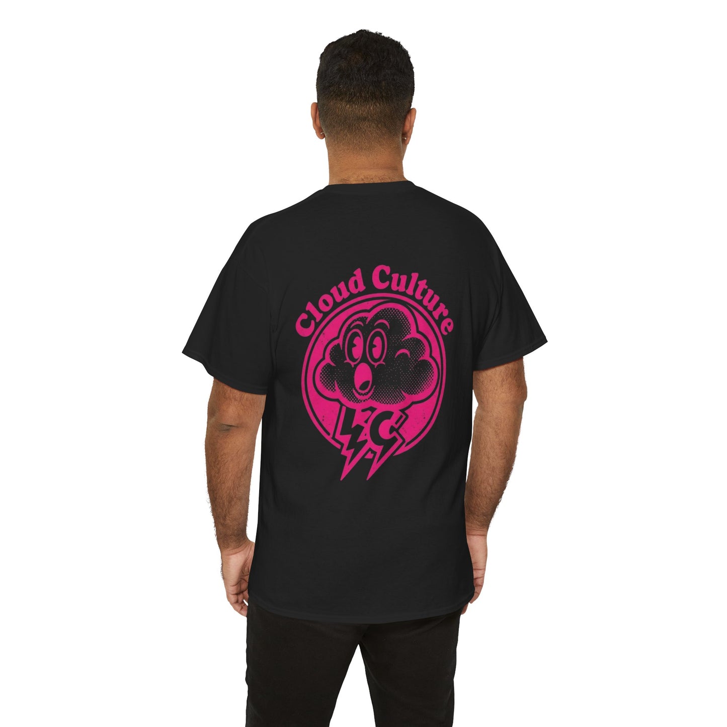 Cloud Culture Graphic Tee — Pink Lightning Cloud Logo T-Shirt