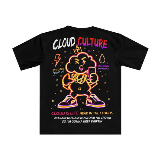 Cloud Culture Graphic T‑Shirt — Neon Cloud Character Tee